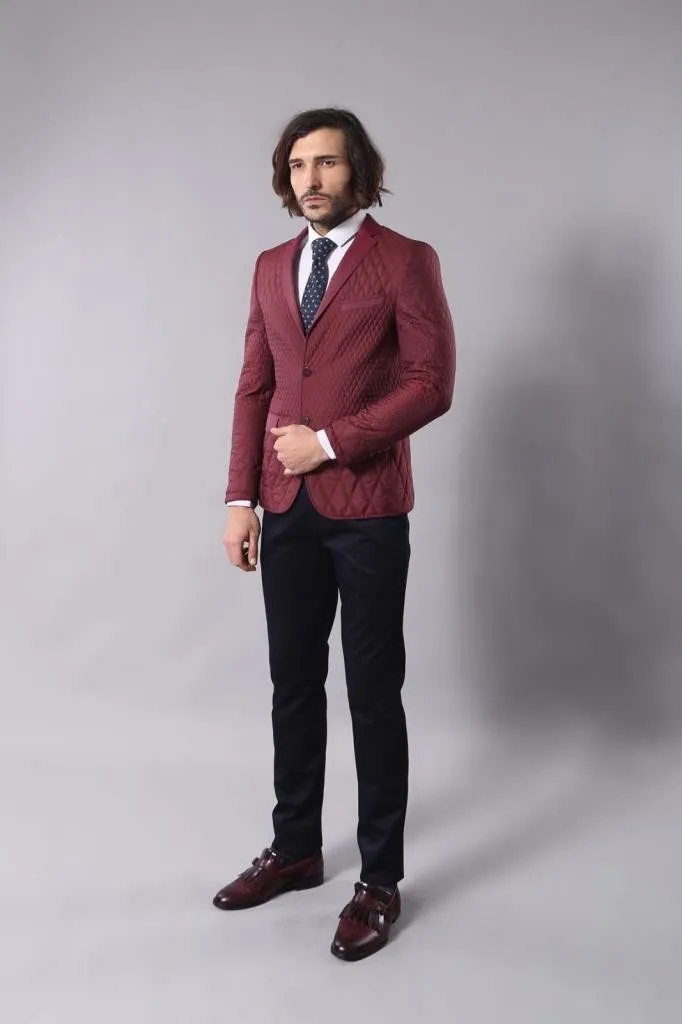 15485 Burgundy Blazer Jacket