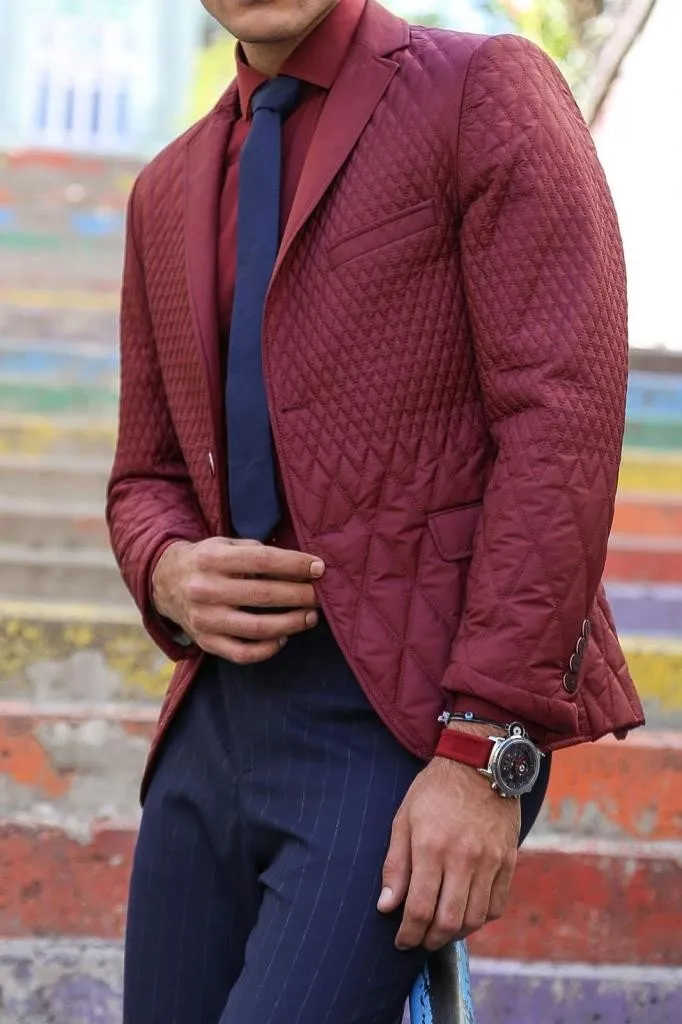 15485 Burgundy Blazer Jacket