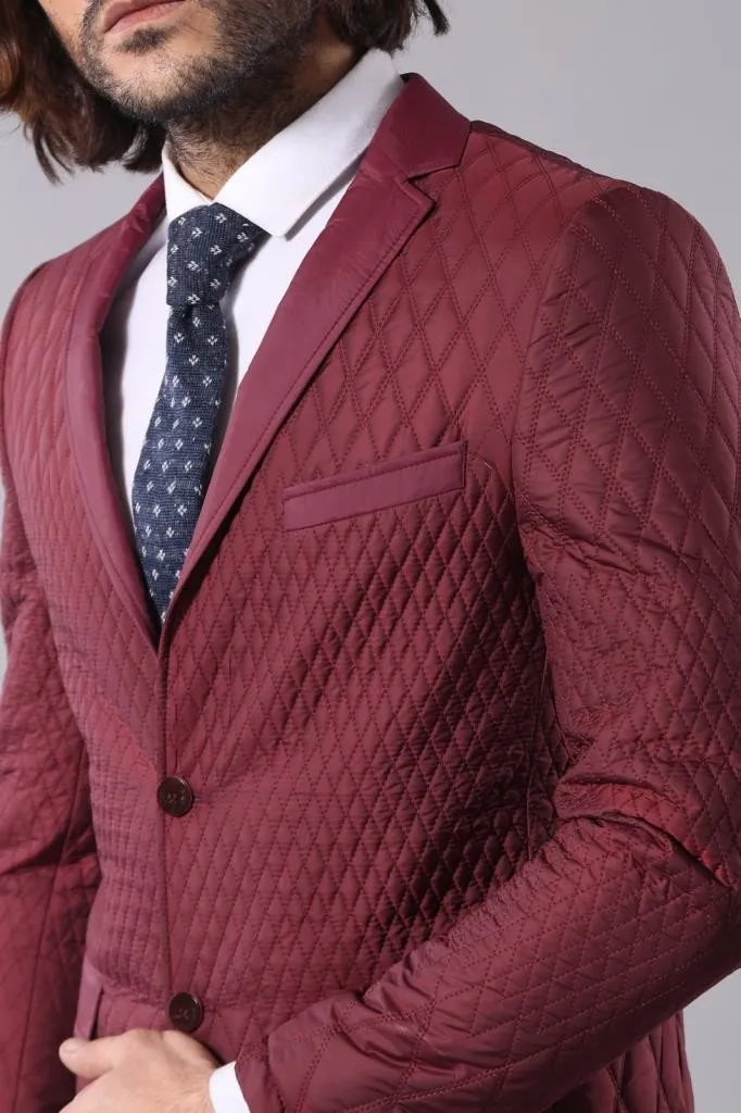 15485 Burgundy Blazer Jacket