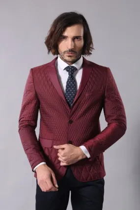 15485 Burgundy Blazer Jacket