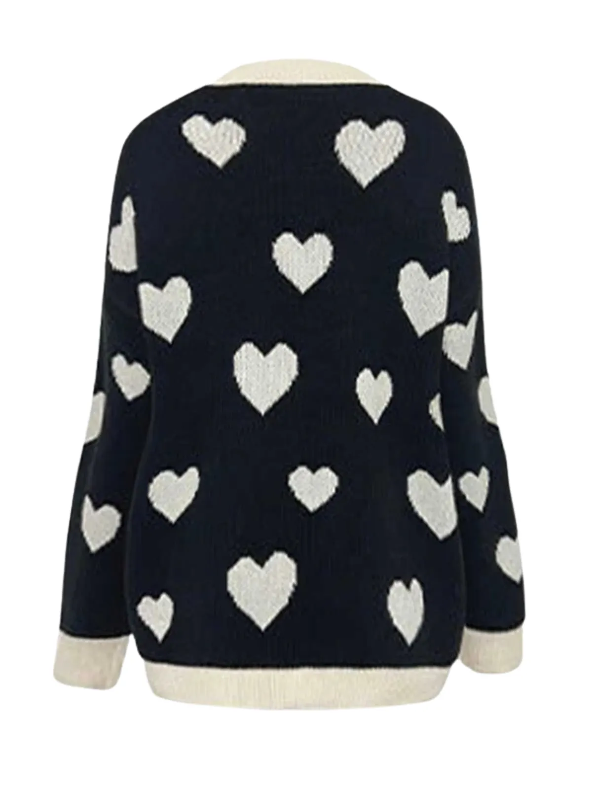 1950s Button Heart Dot Knitted Cardigan