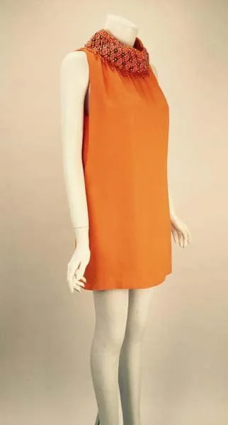 1960s Gino Charles by Malcolm Starr Silk Orange Tunic