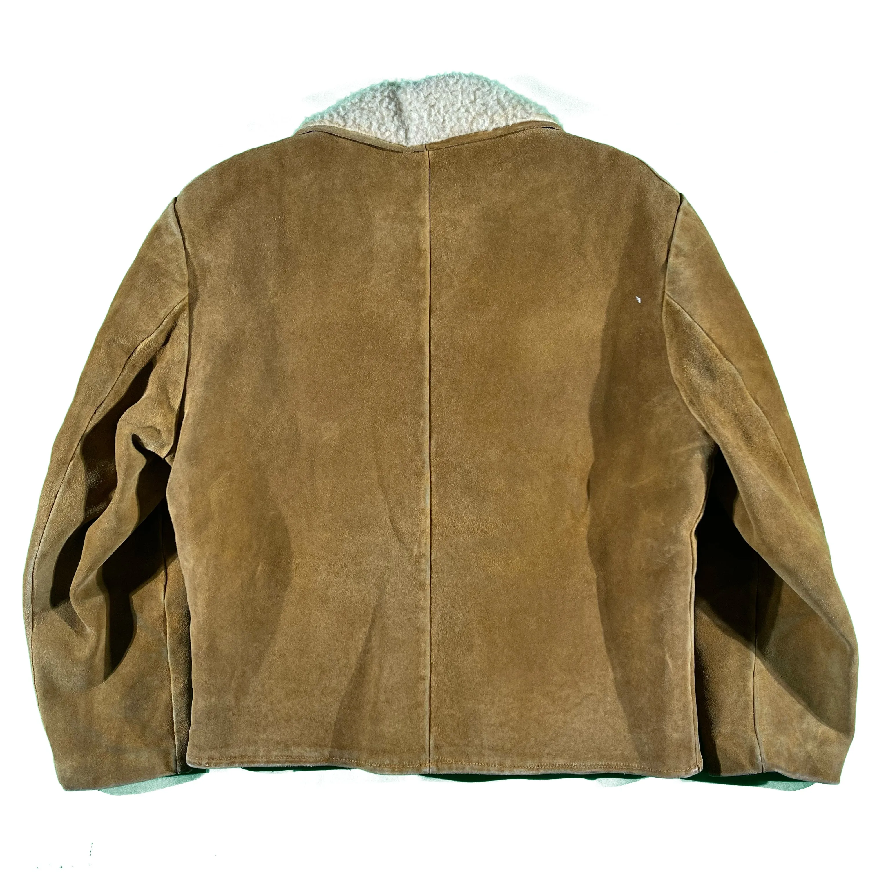 60s Sherpa Lined Suede Jacket- L