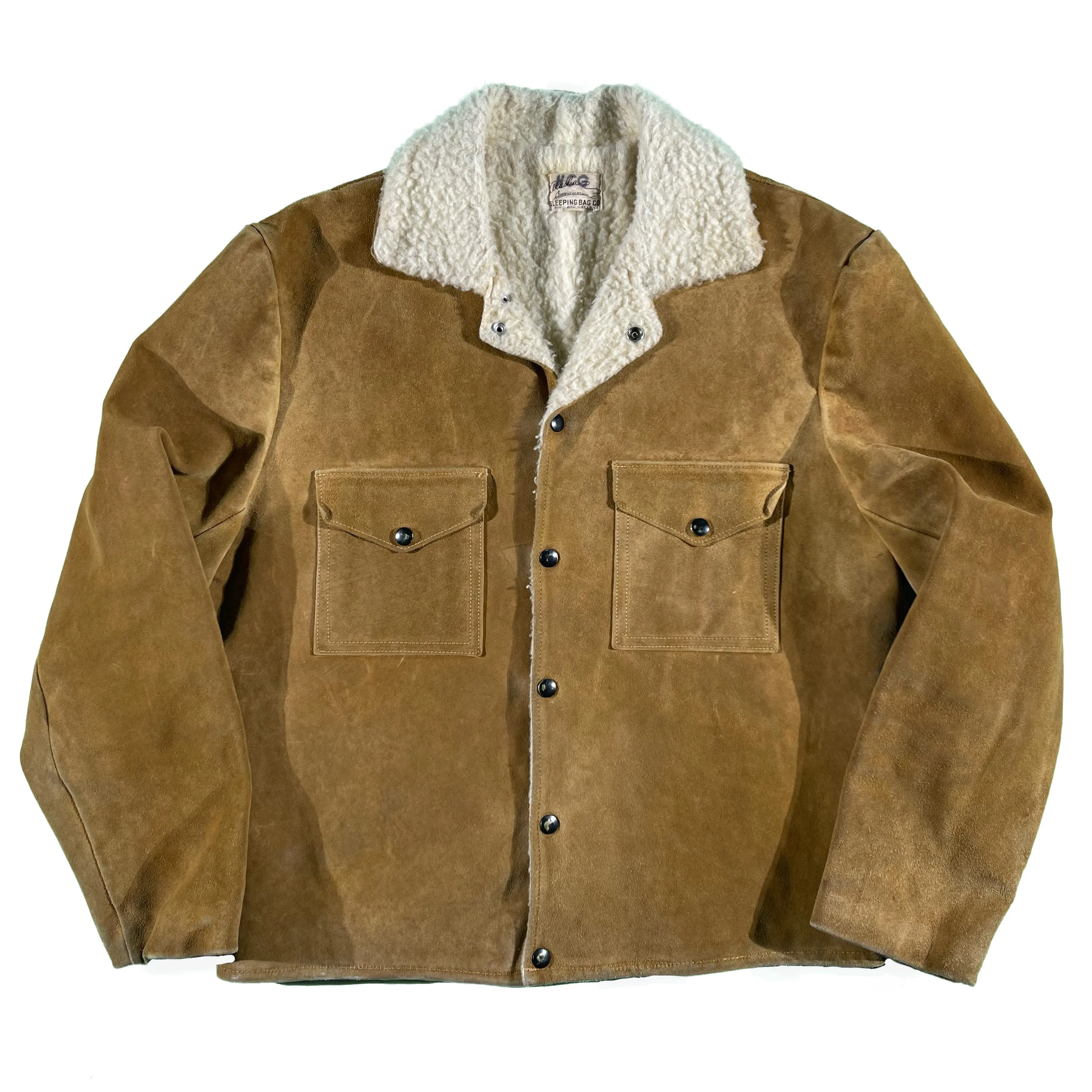 60s Sherpa Lined Suede Jacket- L