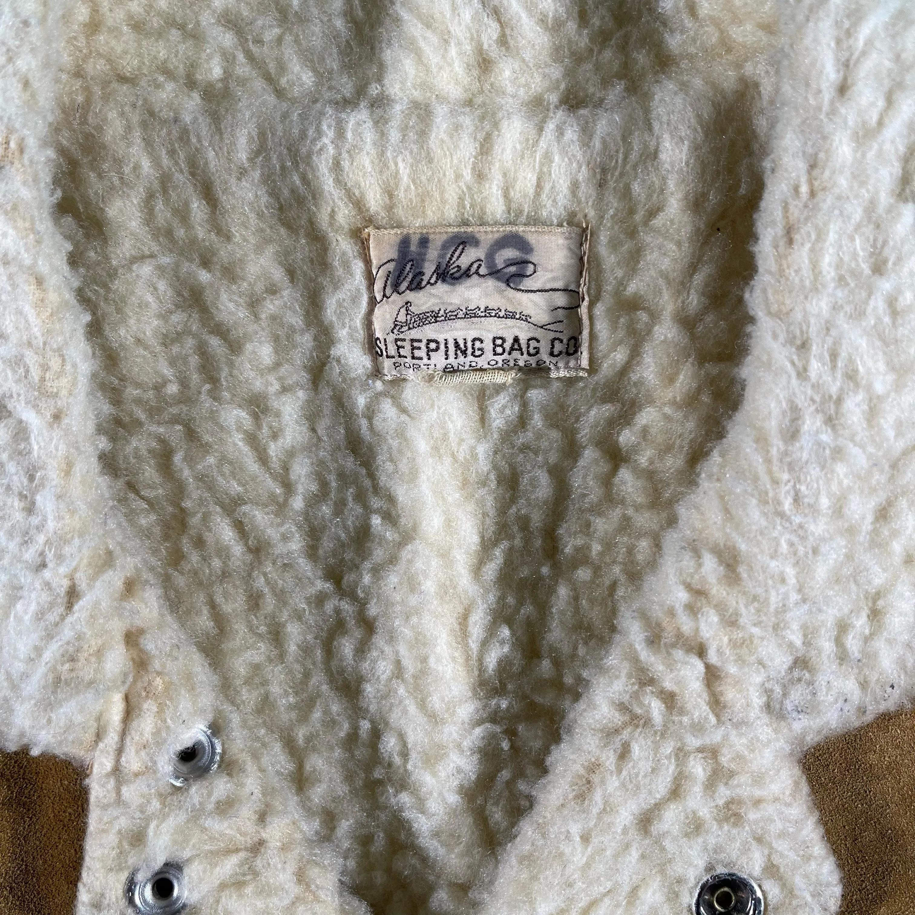 60s Sherpa Lined Suede Jacket- L