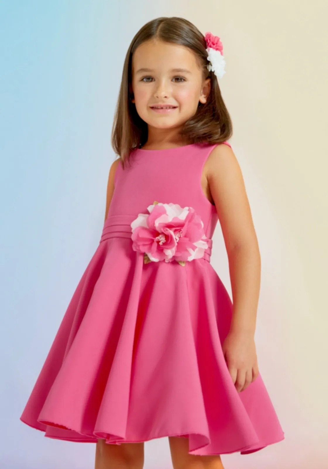 Abel & Lula Girls Strawberry Crepe Dress