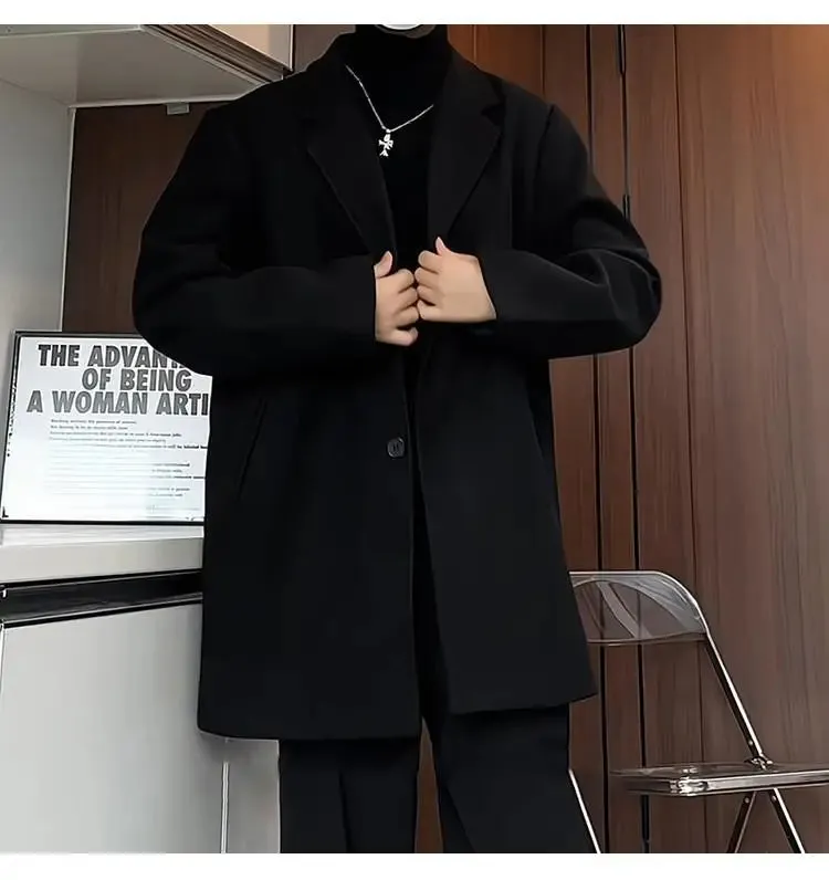 Aidase Big Size Long Winter Men's Coat Long Man Trench Coat Winter Warm Wool Men's Fashion Coat Top 2024 New Korean Reviews Clothes 5XL