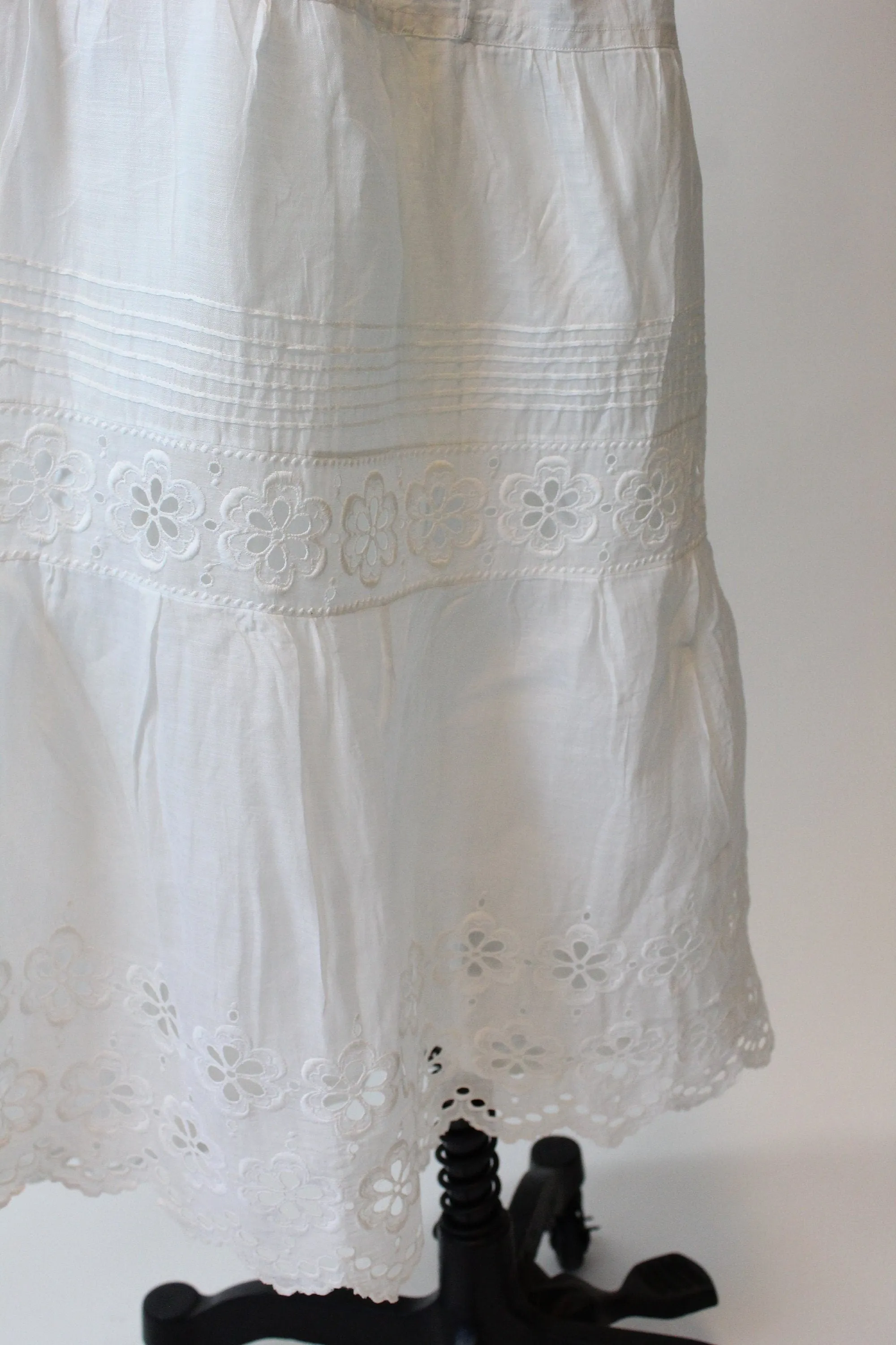 ANTIQUE edwardian EYELET cotton skirt all sizes | new spring summer