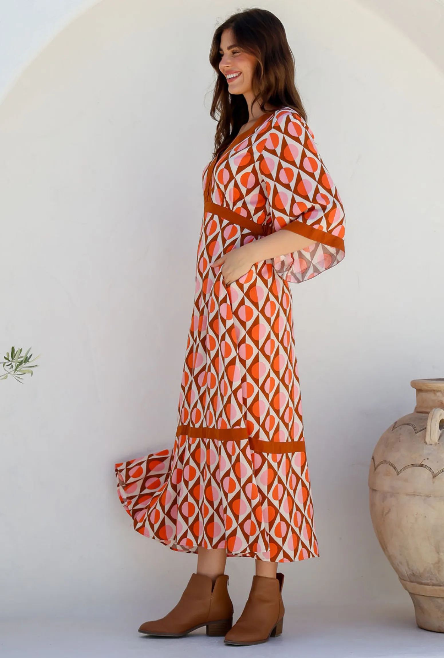 Arely Dress - Burnt Orange