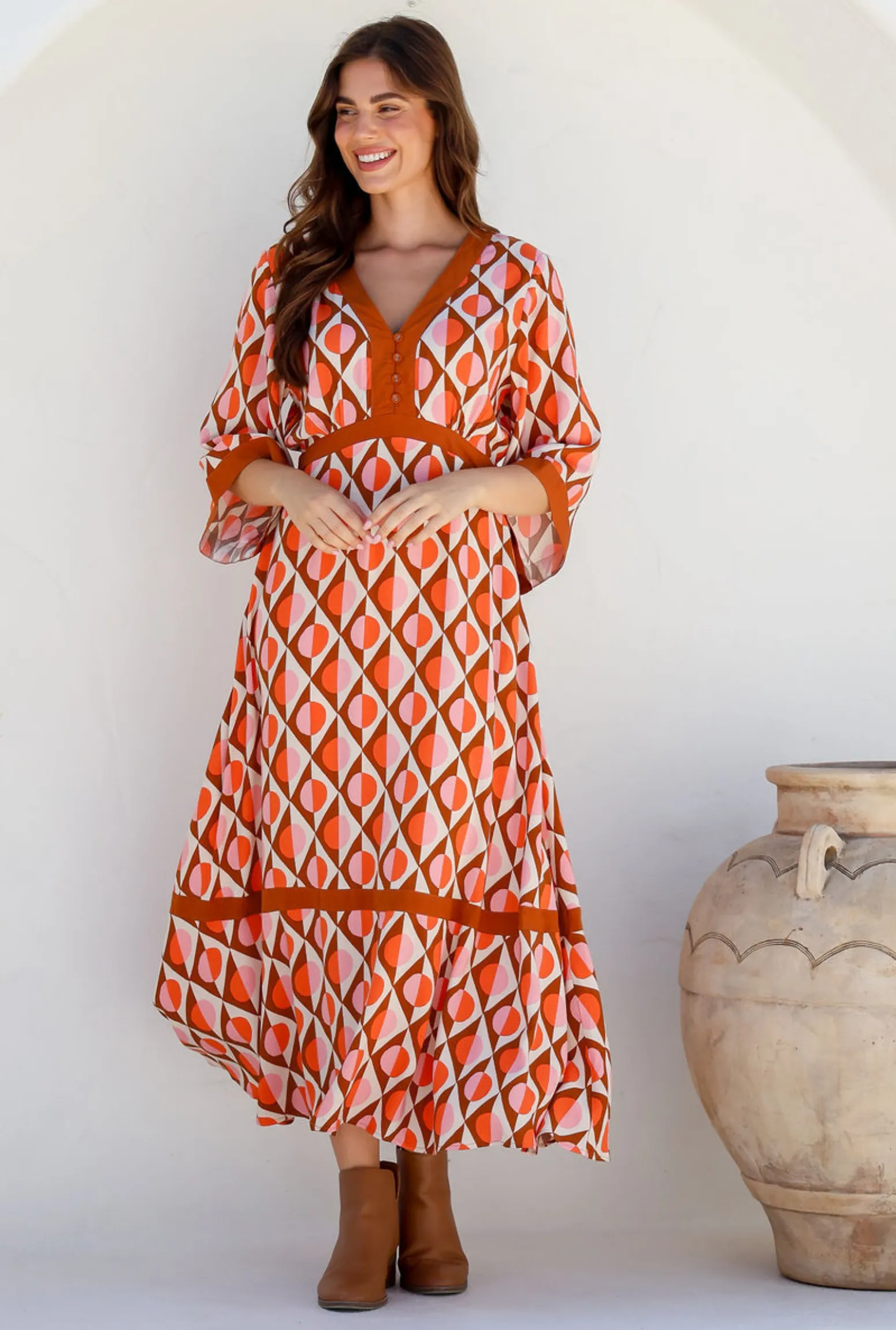 Arely Dress - Burnt Orange