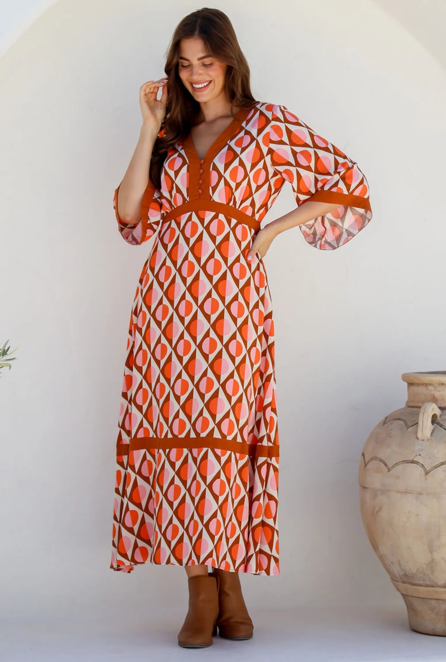 Arely Dress - Burnt Orange