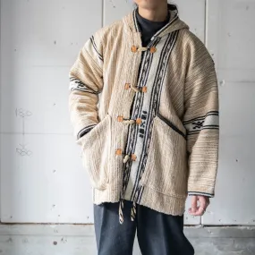 around 1990s ethnic design toggle button parka