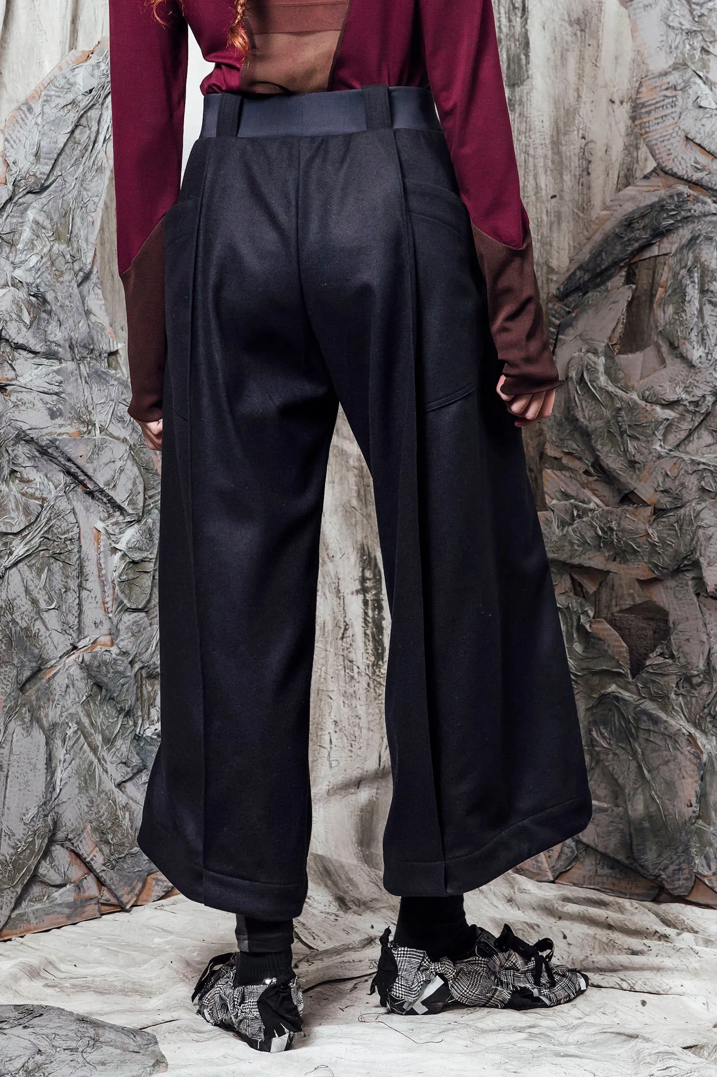 AW24 LYNDON BUTTON FLARE PANTS - DEEP INK