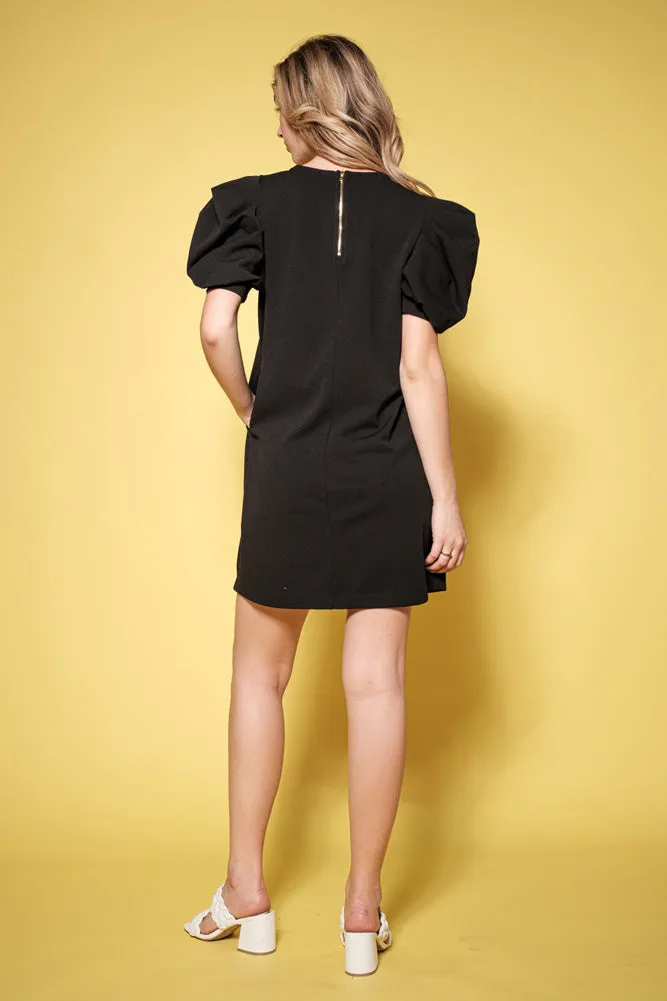 Balloon Sleeve Dress in Black by Ces Femme