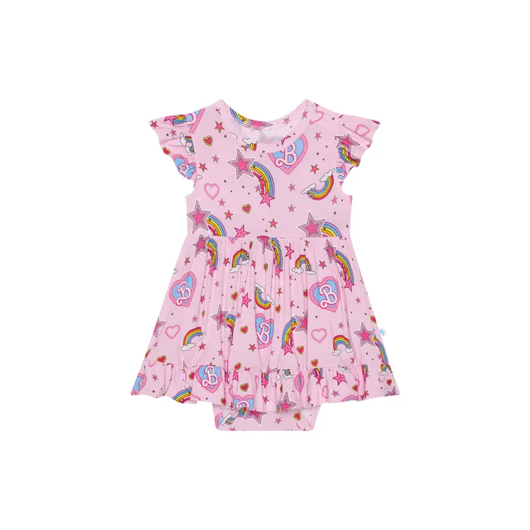 Barbie Star Power - Cap Sleeve Ruffled Bodysuit Dress