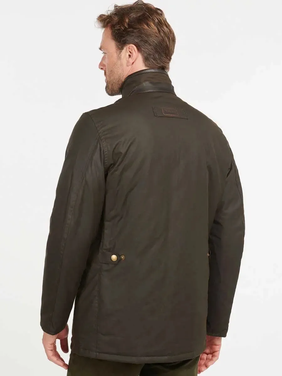 BARBOUR Prestbury Wax Jacket - Mens - Olive