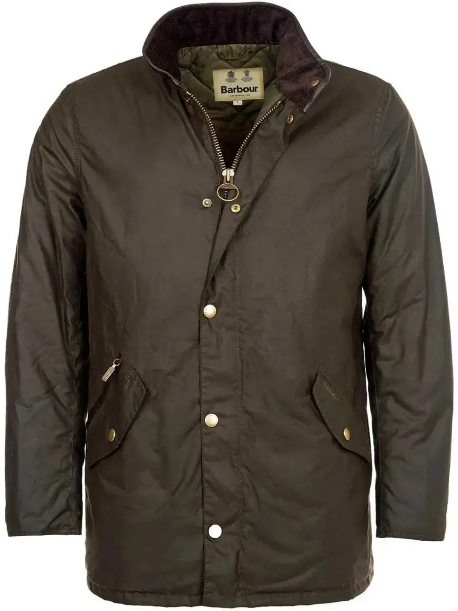 BARBOUR Prestbury Wax Jacket - Mens - Olive