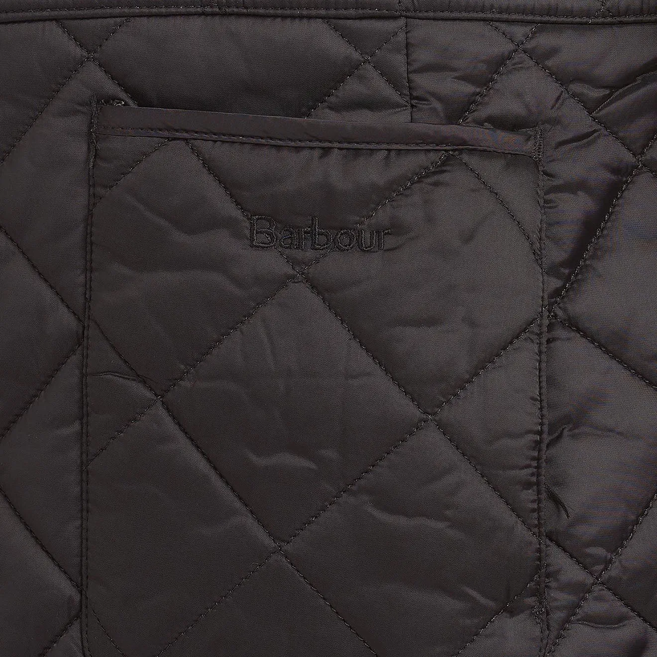 Barbour Womens Deveron Quilted Jacket Black / Olive