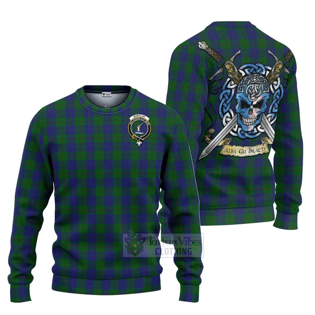 Barclay Tartan Ugly Sweater with Family Crest Celtic Skull Style