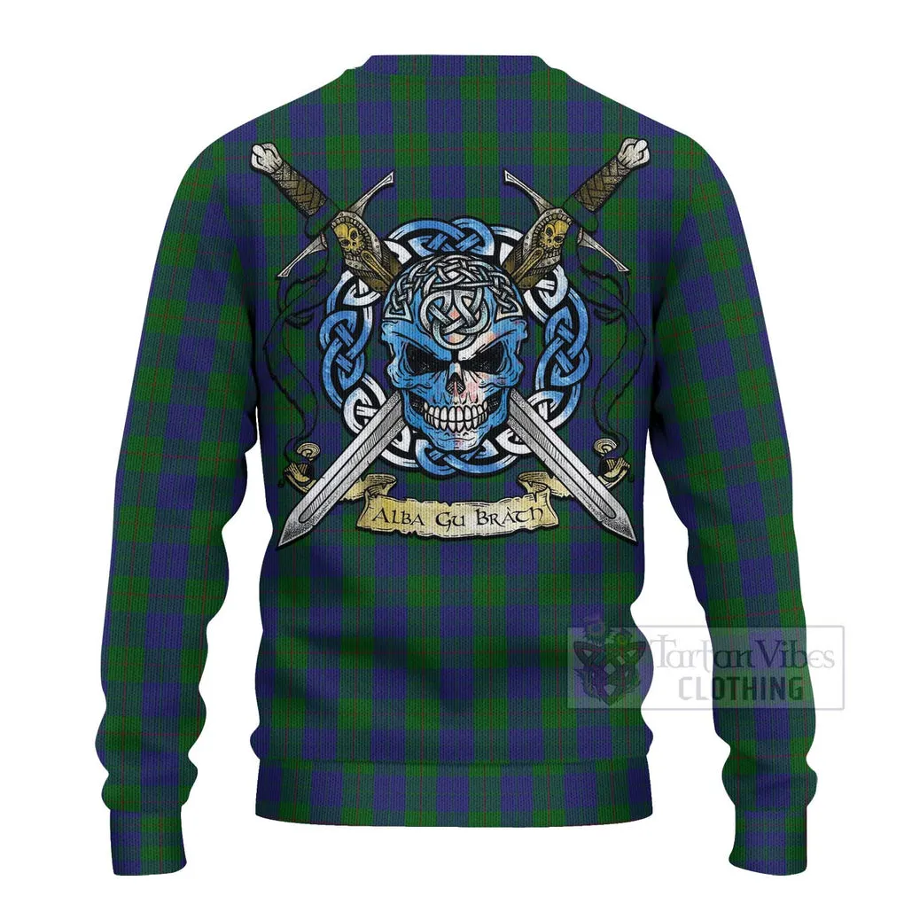 Barclay Tartan Ugly Sweater with Family Crest Celtic Skull Style