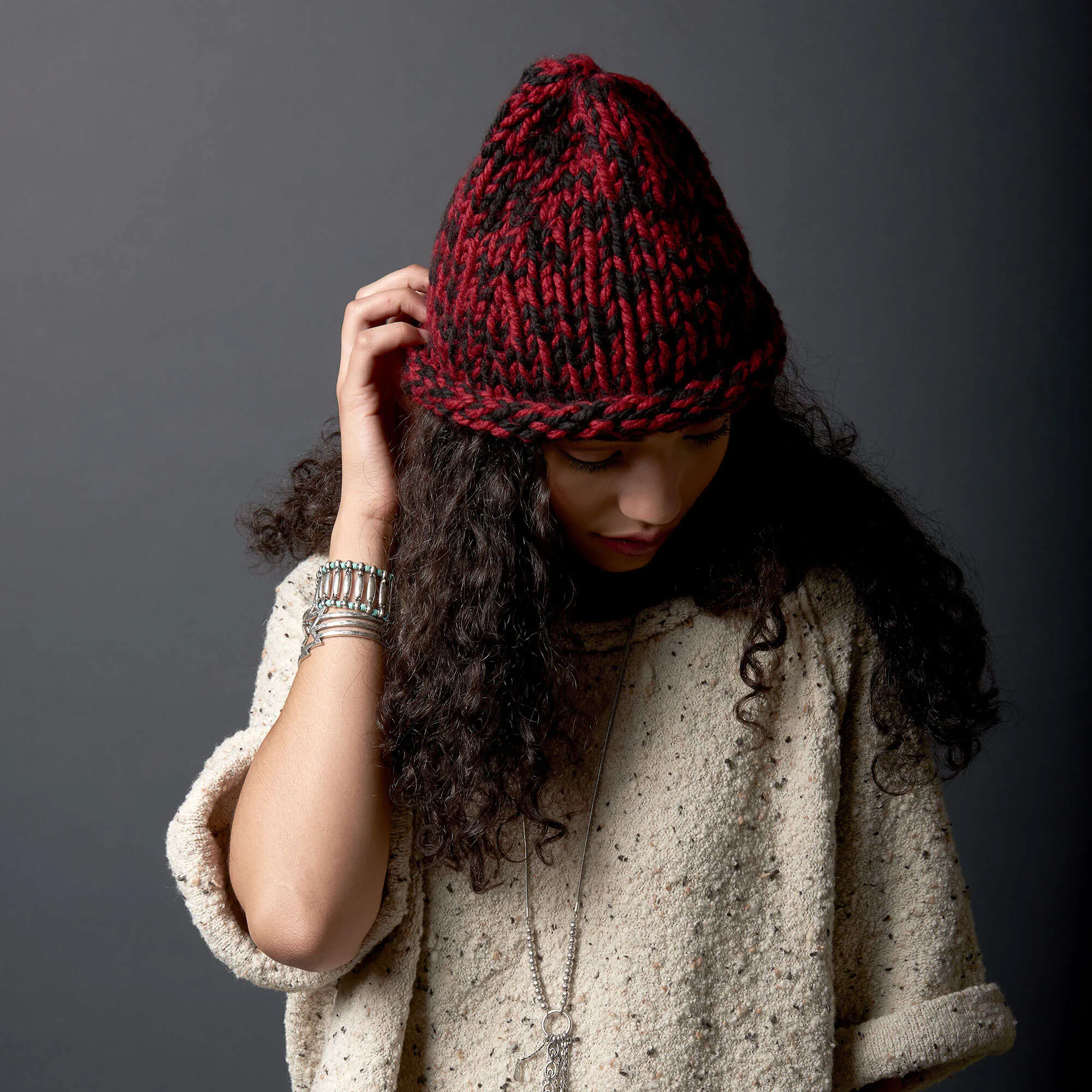 Bernat Knit Raised Beanie