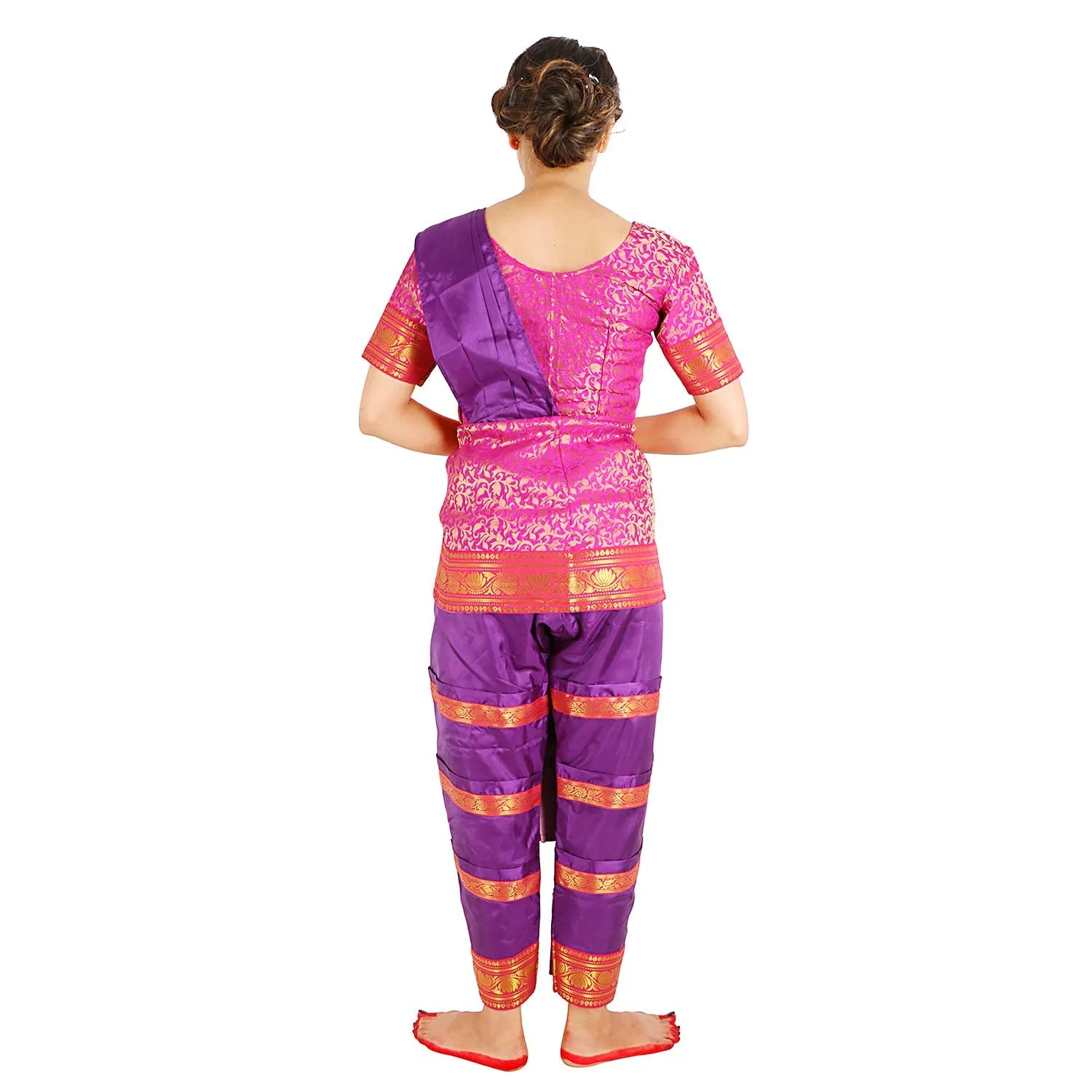 Bharatnatyam Brocade Costume Purple and Gold Professional Dance attire