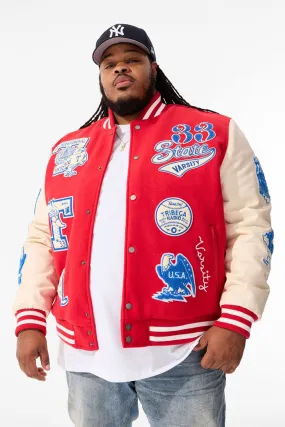 Big Men's All American Varsity Jacket (Red)