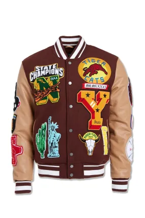 Big Men's Empire City Varsity Jacket (Ruby)