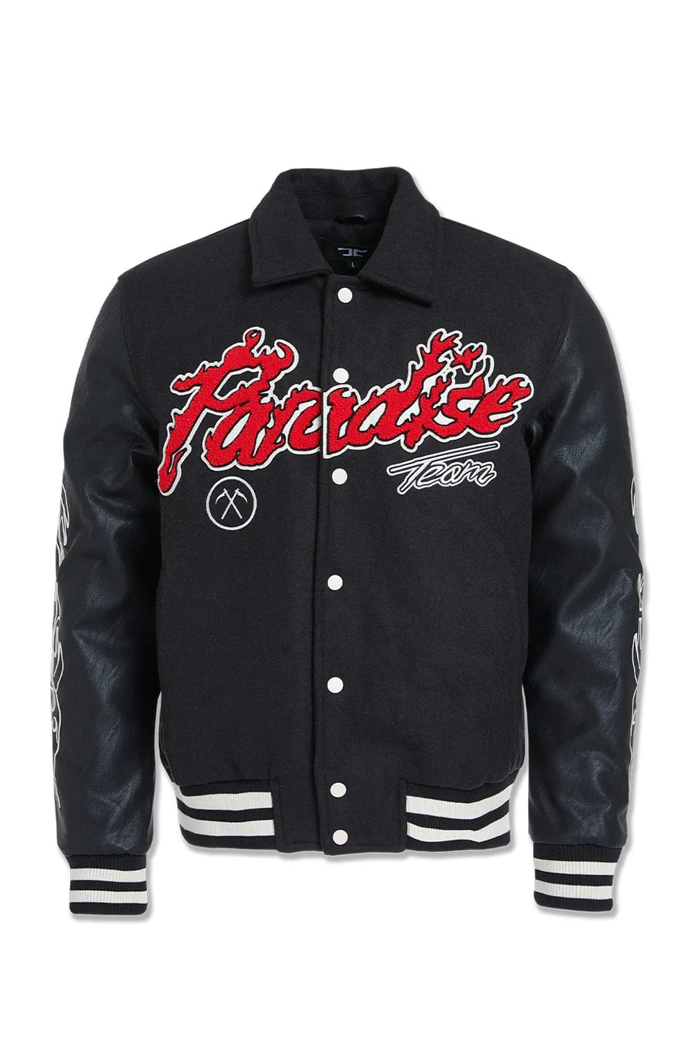 Big Men's Paradise Tour Varsity Jacket (Black)