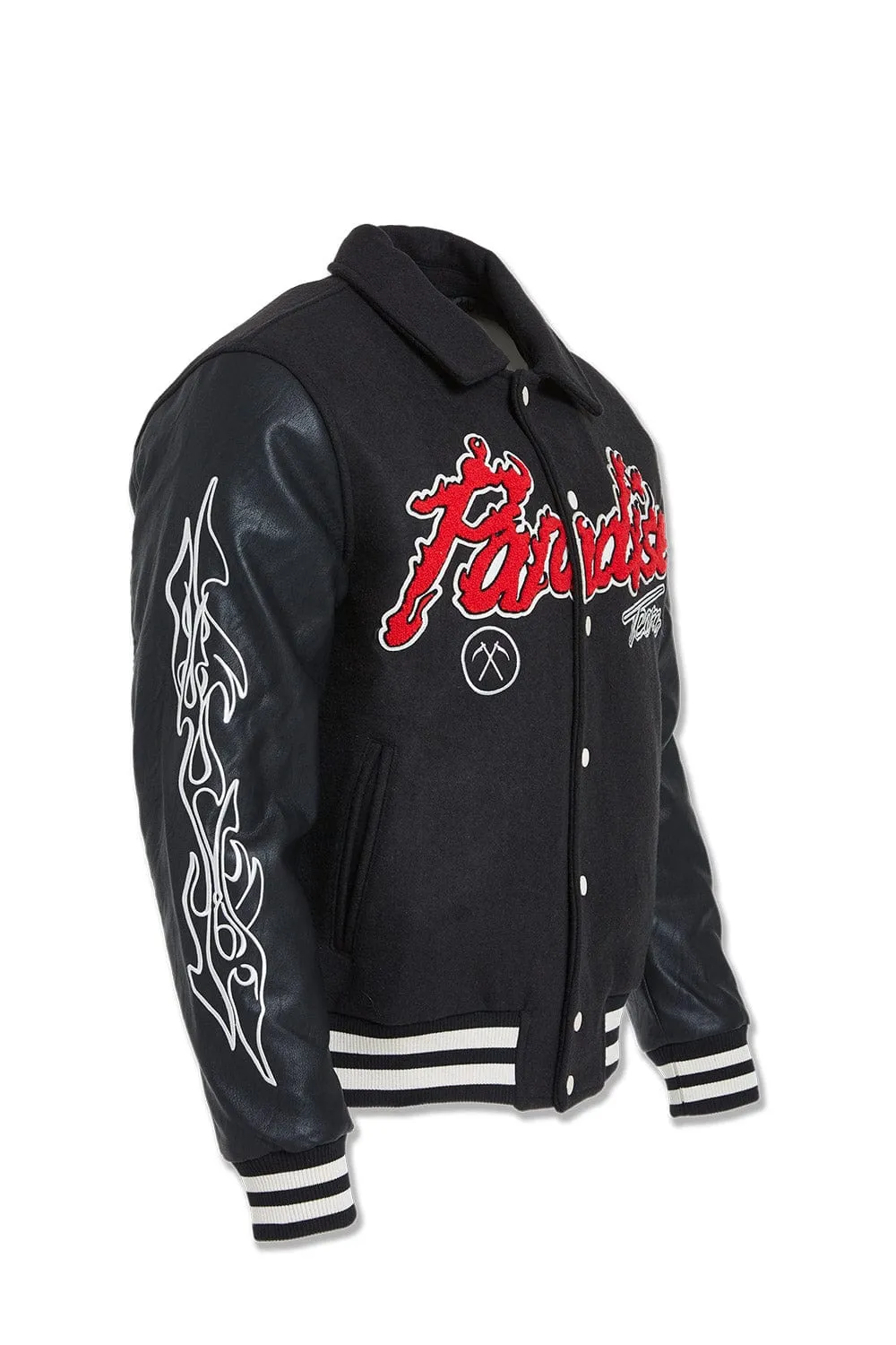 Big Men's Paradise Tour Varsity Jacket (Black)