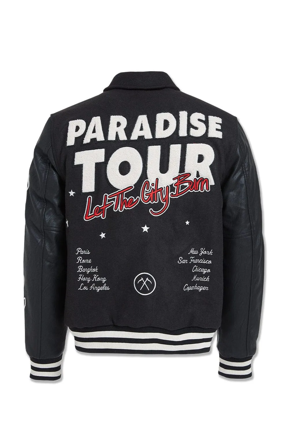 Big Men's Paradise Tour Varsity Jacket (Black)