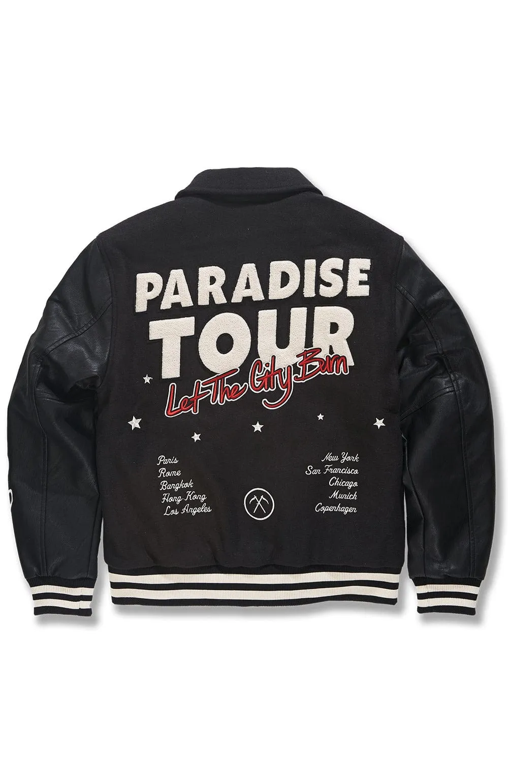 Big Men's Paradise Tour Varsity Jacket (Black)