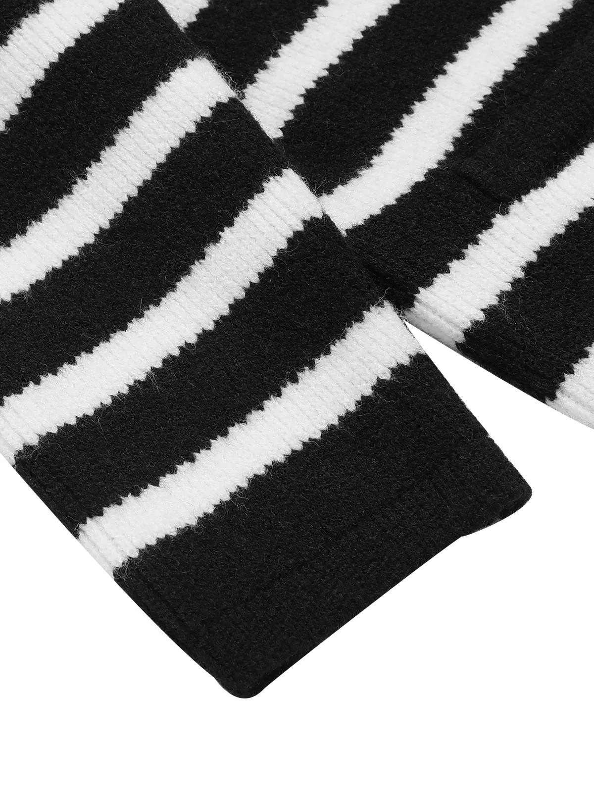 Black & White 1940s Stripe Knitted Cardigan