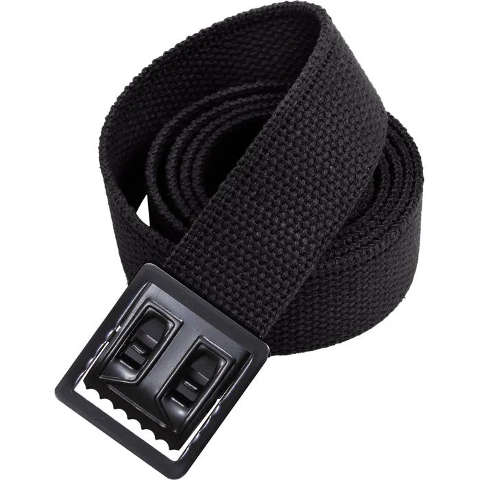 Black - Military Web Belt with Black Open Face Buckle