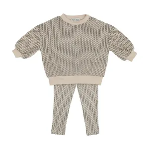 Blue Leaf Baby Sweater   Pants Set