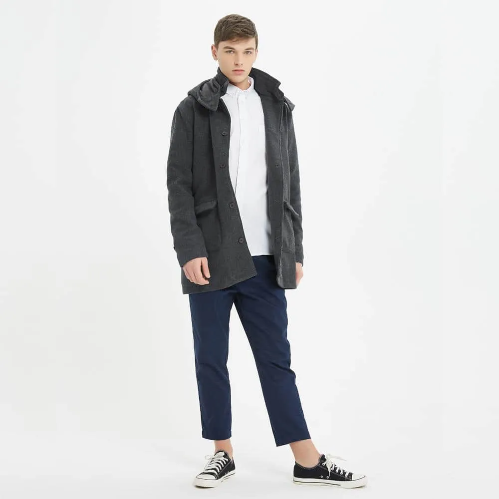 Boysnextdoor Wool Long Coat Grey