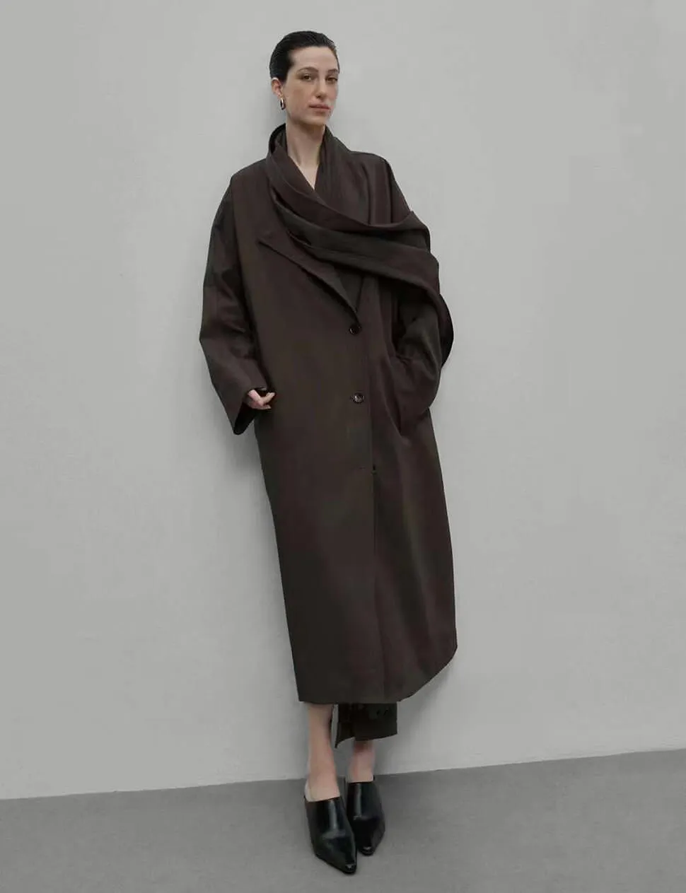 Brown Scarf Coat