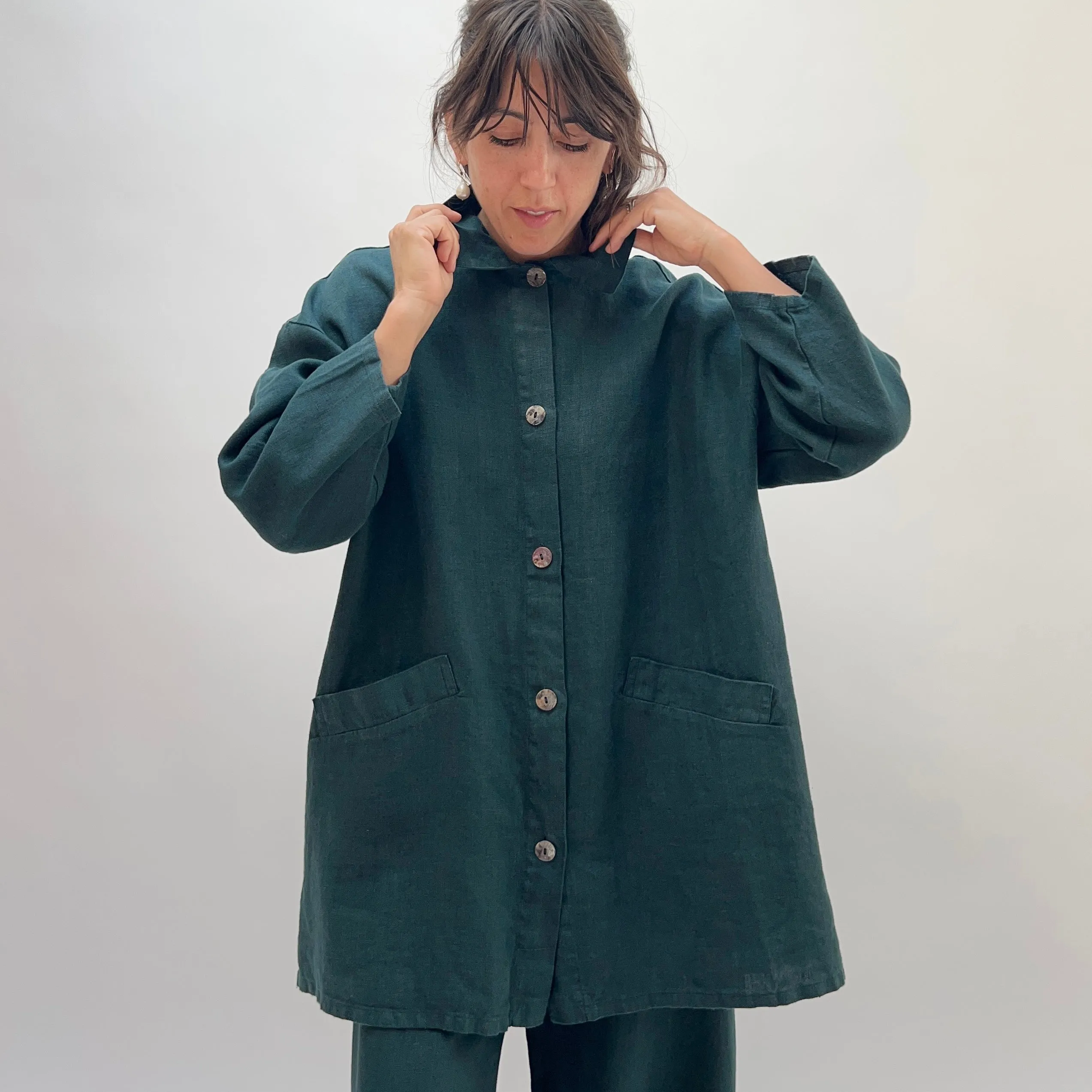 Bryn Walker | Heavy Linen Katherine Jacket in Bosque