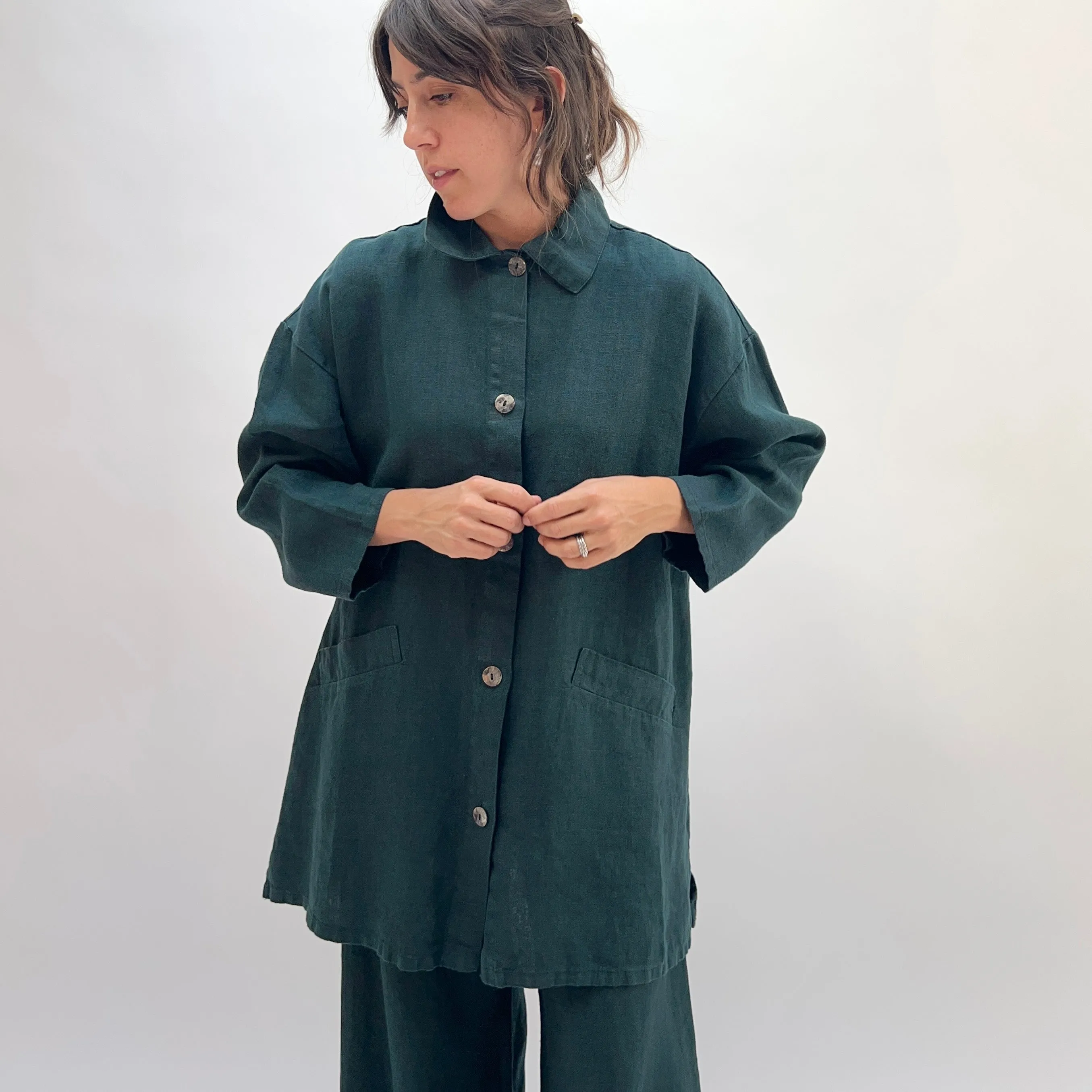 Bryn Walker | Heavy Linen Katherine Jacket in Bosque