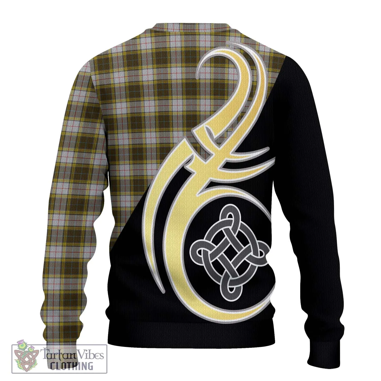 Buchanan Dress Tartan Ugly Sweater with Family Crest and Celtic Symbol Style