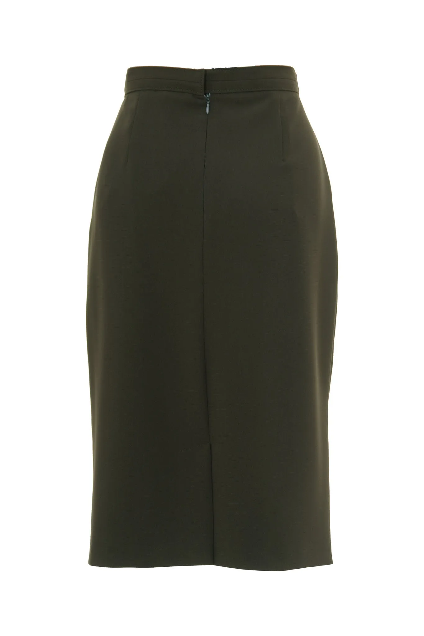 Busy Clothing Womens Olive Green Pencil Skirt