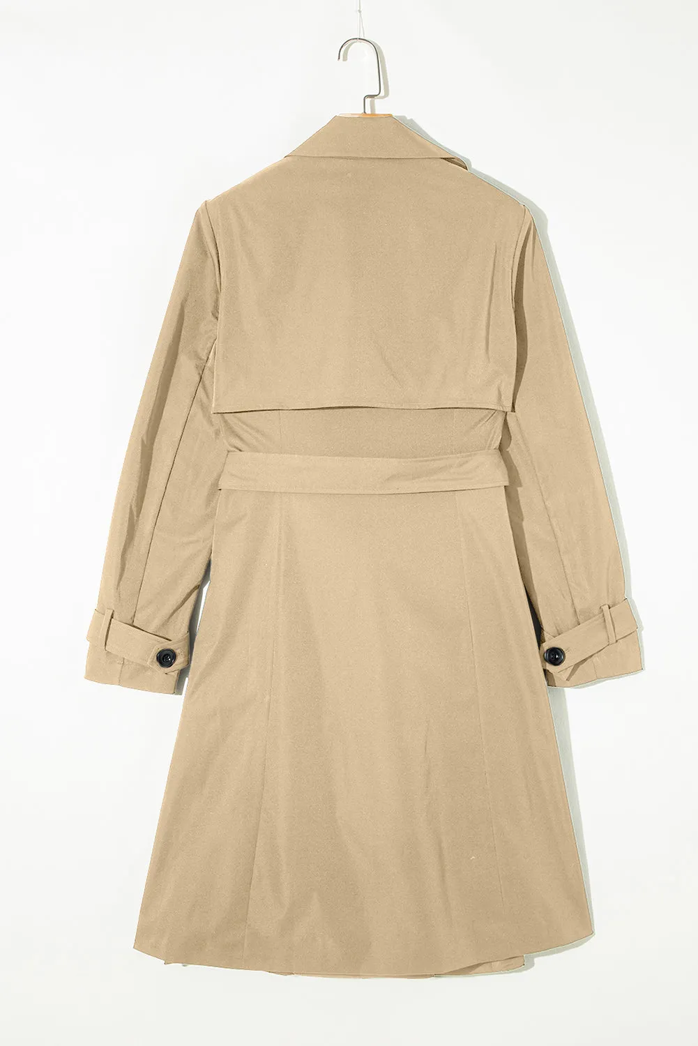 Button Front Belted Trench Coat