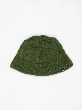 Cable Knit Bucket Hat Olive