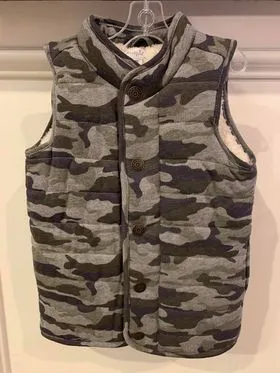 Camo Sherpa Vest | Mud Pie