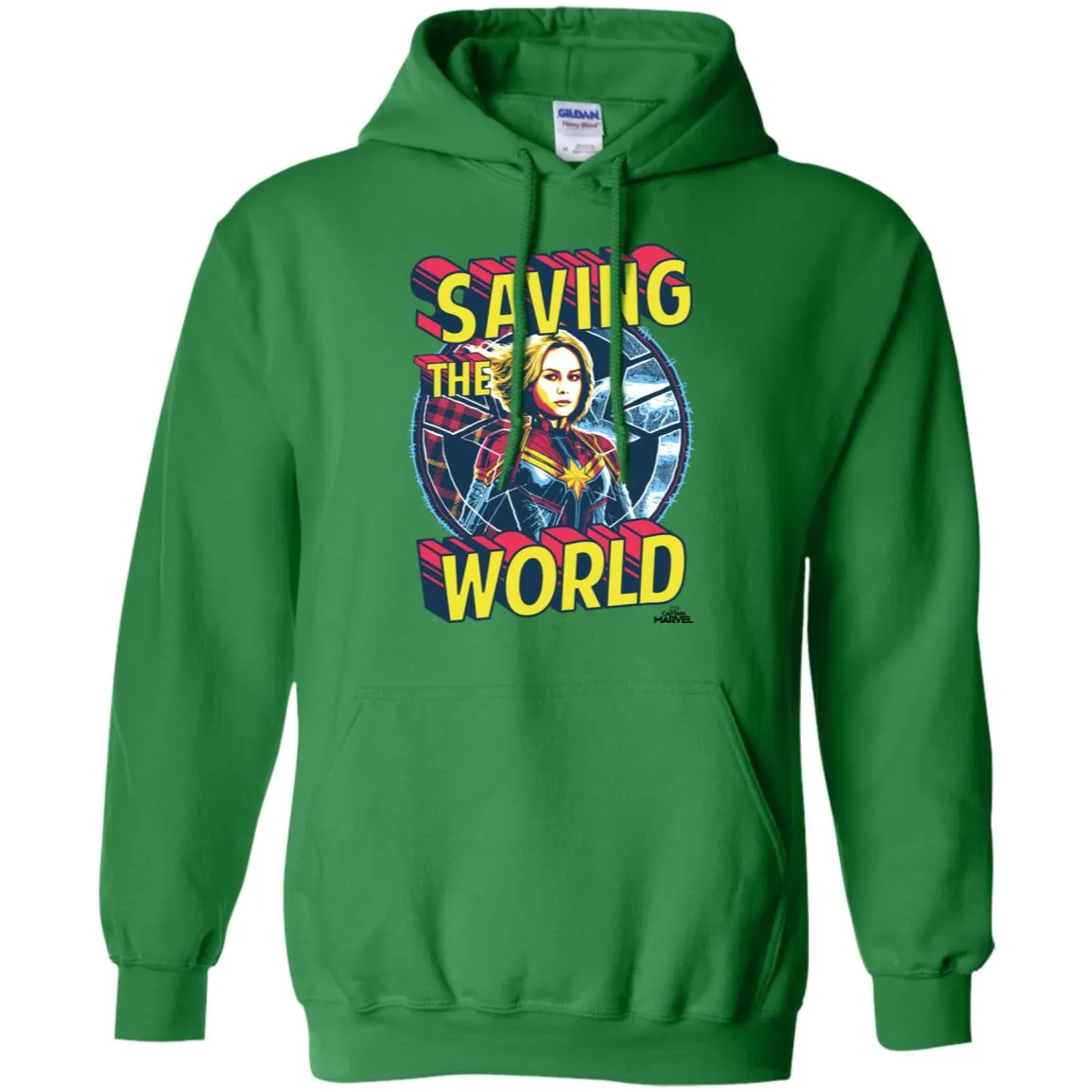 Captain Marvel Saving The World Portrait Pullover Hoodie Sweatshirt