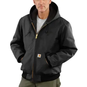 Carhartt Men's Flannel Lined Firm Duck Insulated Zip Hooded Jacket