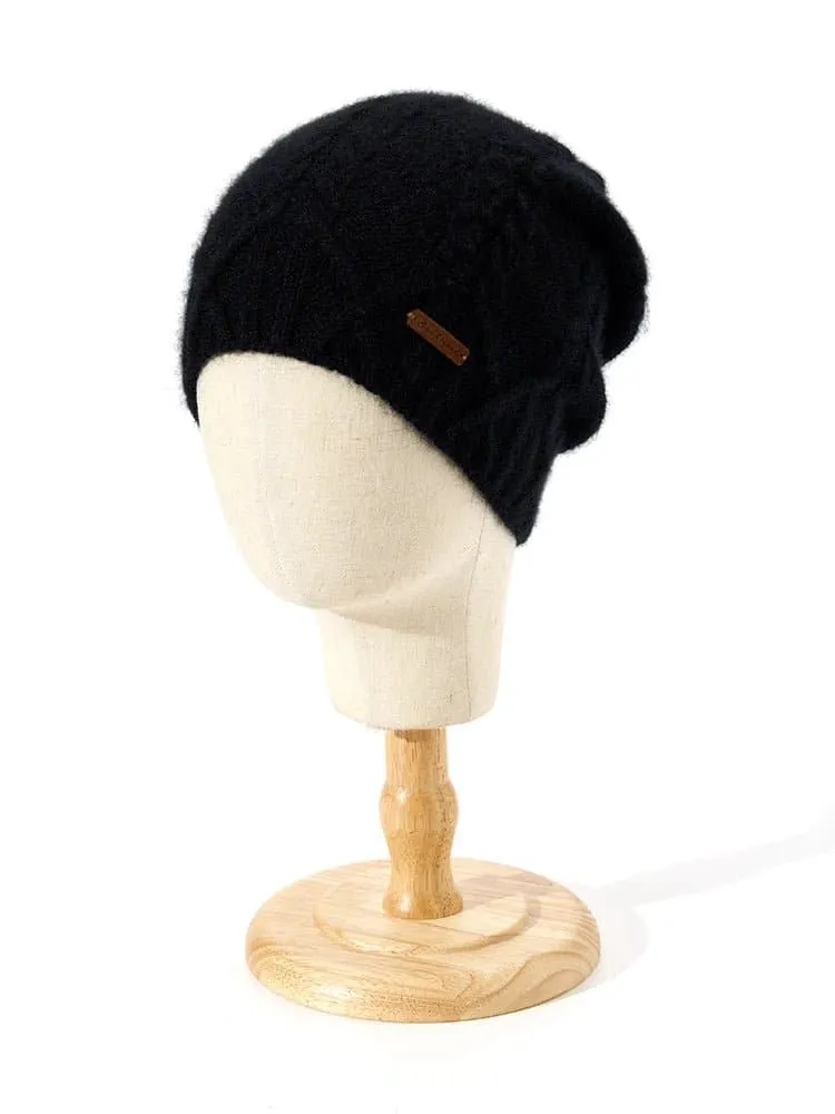 Cashmere Knit Cable Beanie