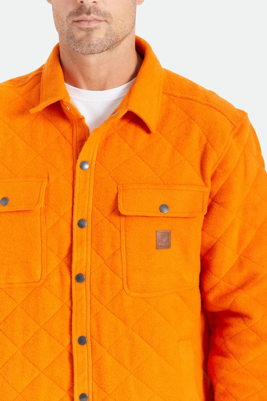 Cass Quilted Fleece Jacket - Burnt Orange