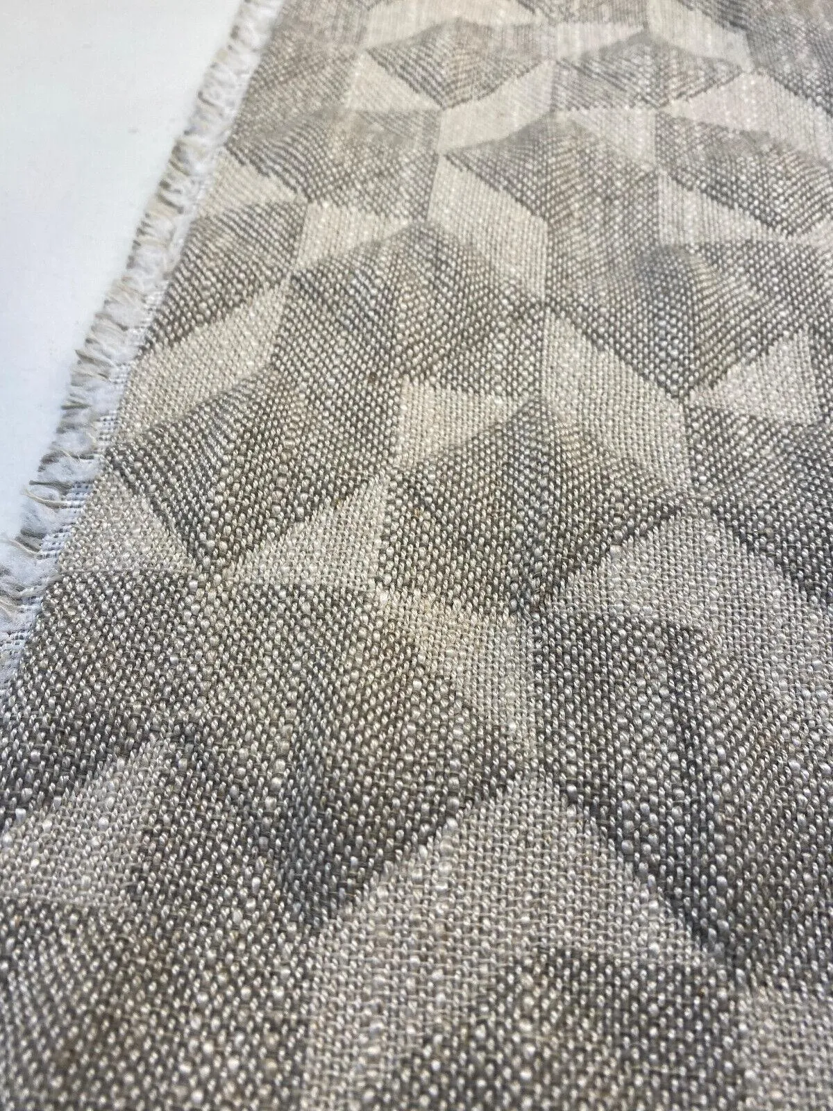 Checkmate Quilted Ecru Taupe Upholstery Fabric By The Yard