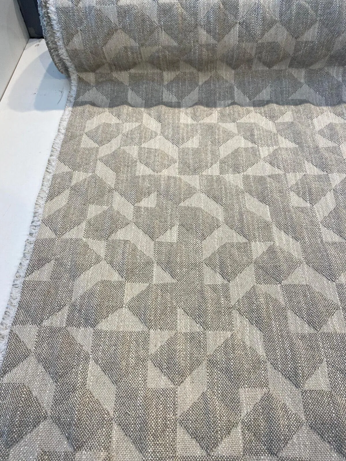 Checkmate Quilted Ecru Taupe Upholstery Fabric By The Yard